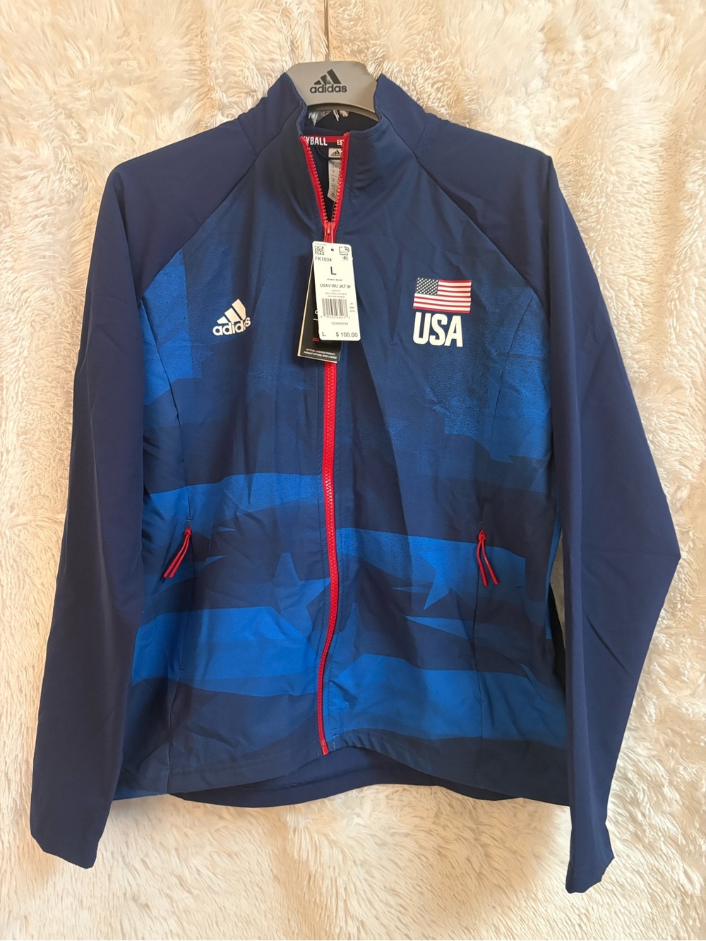 Adidas USA Volleyball  Navy Blue Full-Zip Track Jacket FK1034